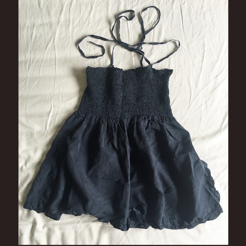 J Crew dark blue silk top size s.